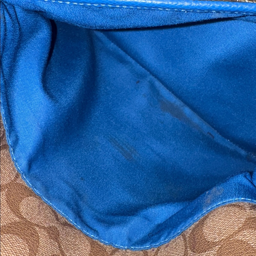 Coach File Bag Signature Blue Brown Crossbody - Picture 13 of 17
